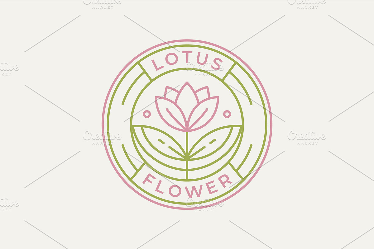 lotus flower badge line art logo, a Branding & Logo Template by Blazybone (Photo 2 of 2)