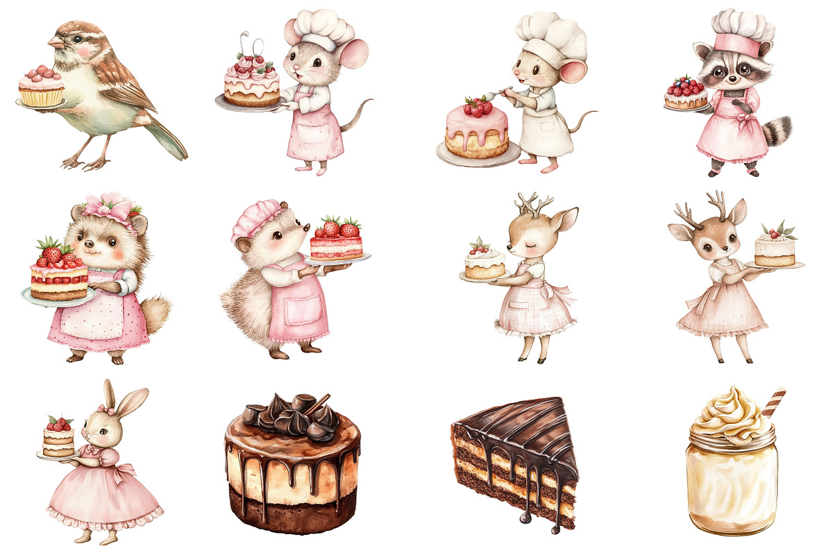 Sweets Cute Bakery Animals, an Illustration by CitraGraphics (Photo 4 of 5)
