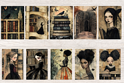 GOTHIC LIBRARY JUNK JOURNAL PAGES, a Person Illustration by Daring Digies (Thumbnail 2 of 8)