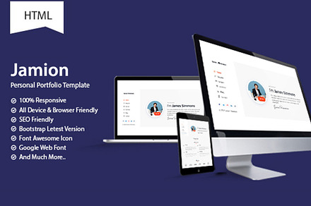 Jamion - Personal Portfolio Template, a Landing Page Template by helenshop