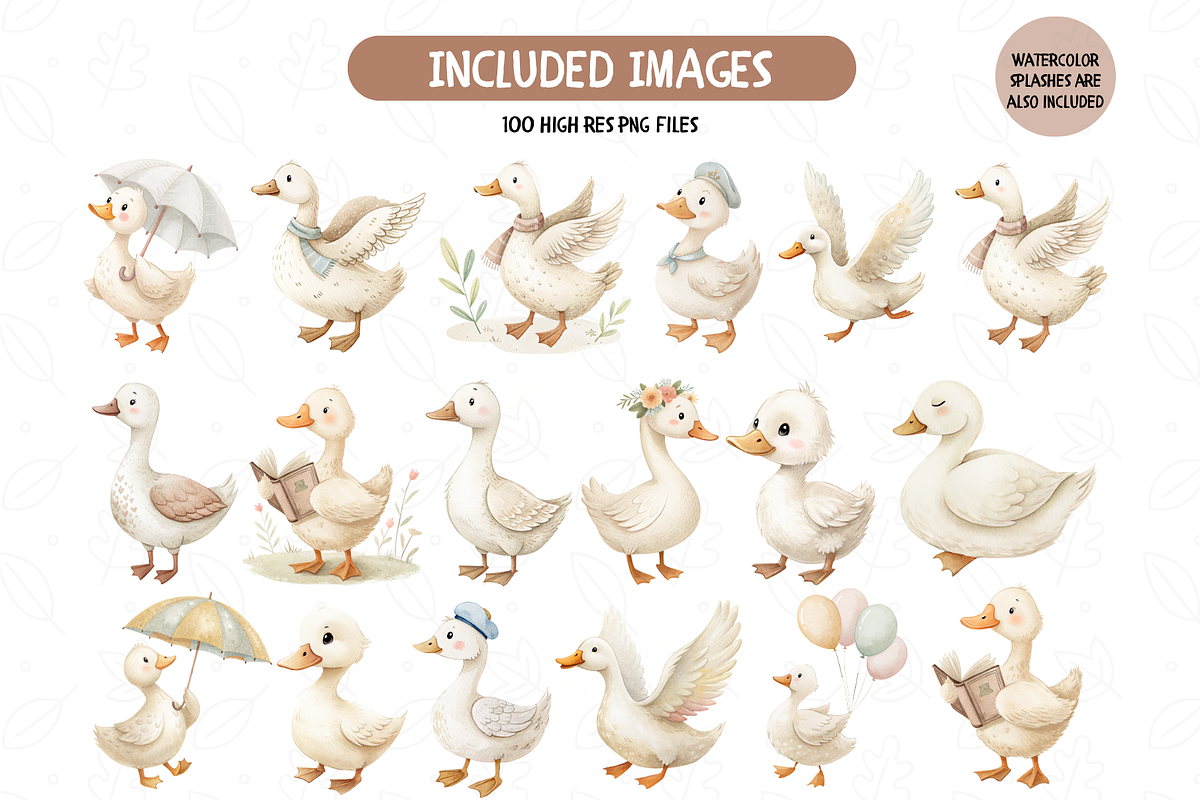 Silly Goose Clipart, Vintage Goose, an Illustration by TatiMockup (Photo 6 of 7)