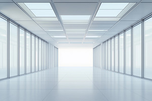 Modern white empty corridor, an Architecture Photo by MistyDay