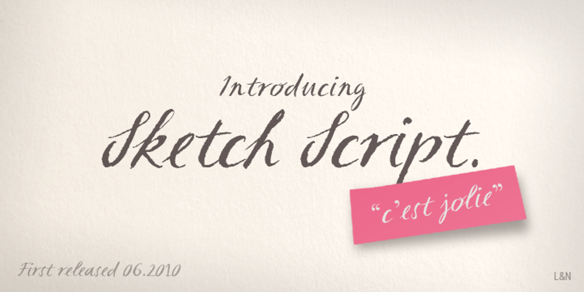 Sketch Script, a Script Font by Letters & Numbers