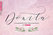 Donita Script, a Script Font by MrLetters (Thumbnail 1 of 8)