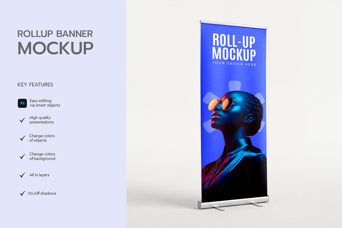 Roll Up Banner Mockup Template, an Advertising Mockup by graphypix (Photo 2 of 4)