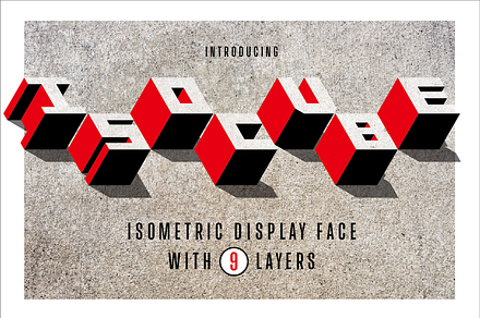 Isocube – Layered Isometric Font, a Font by Kevin Foley Fonts