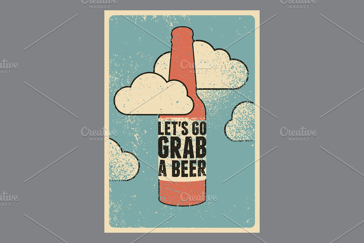 Beer grunge vector poster set., a Food Illustration by PoPaShop (Photo 5 of 9)