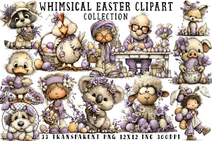 Whimsical Easter Clipart, an Illustration by OK Design