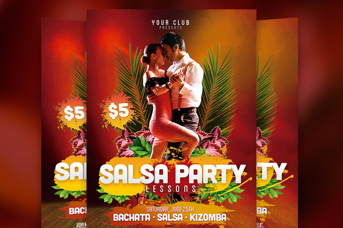 Salsa Flyer Template, a Flyer Template by Graphicfy Templates (Photo 1 of 2)