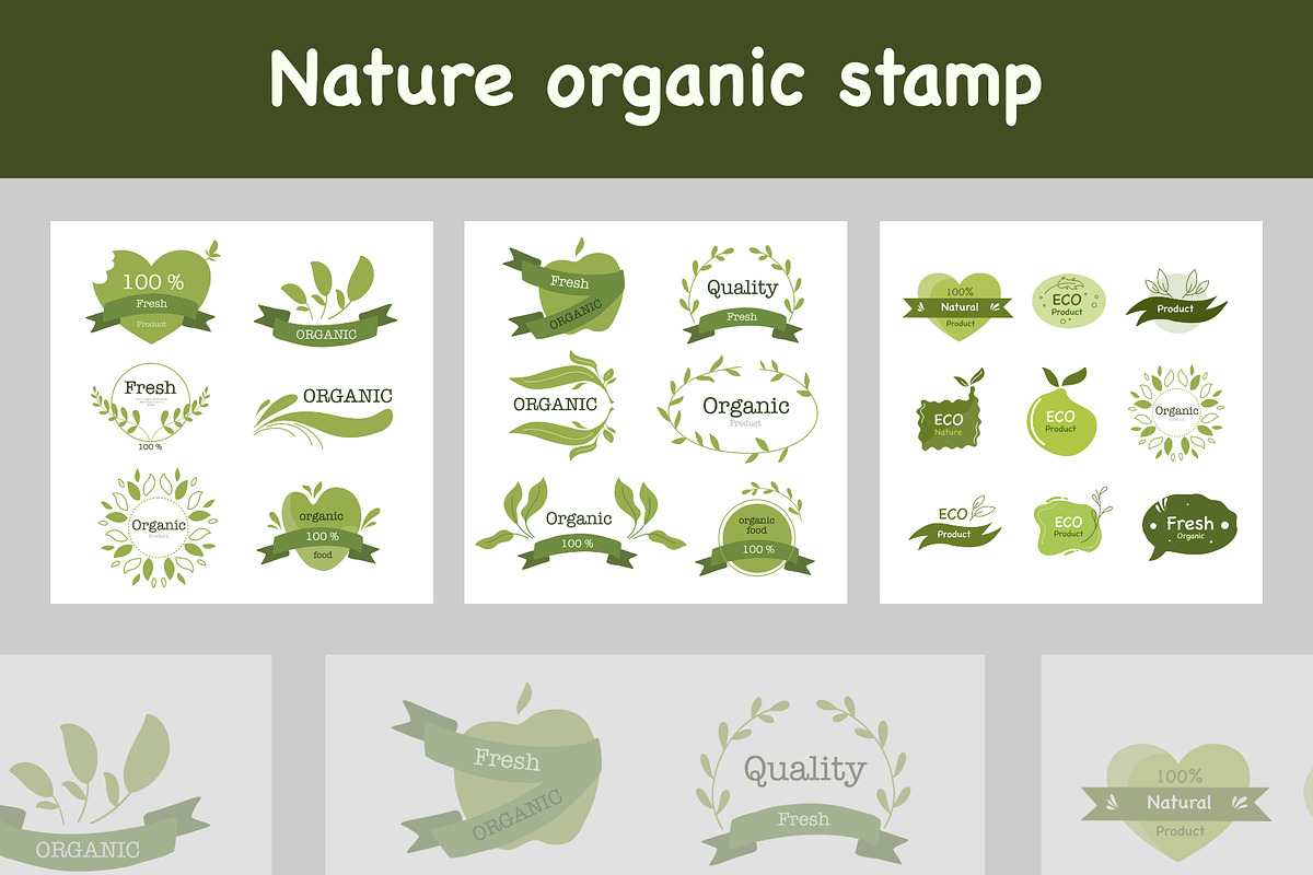 Nature organic stamp bundle set, a Food Illustration by foxndeer (Photo 1 of 4)