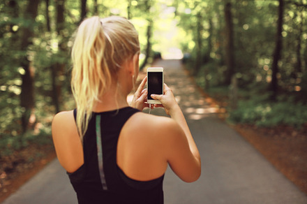 Fit woman running in a forest and us, a Sports & Recreation Photo by Stefan & Janni