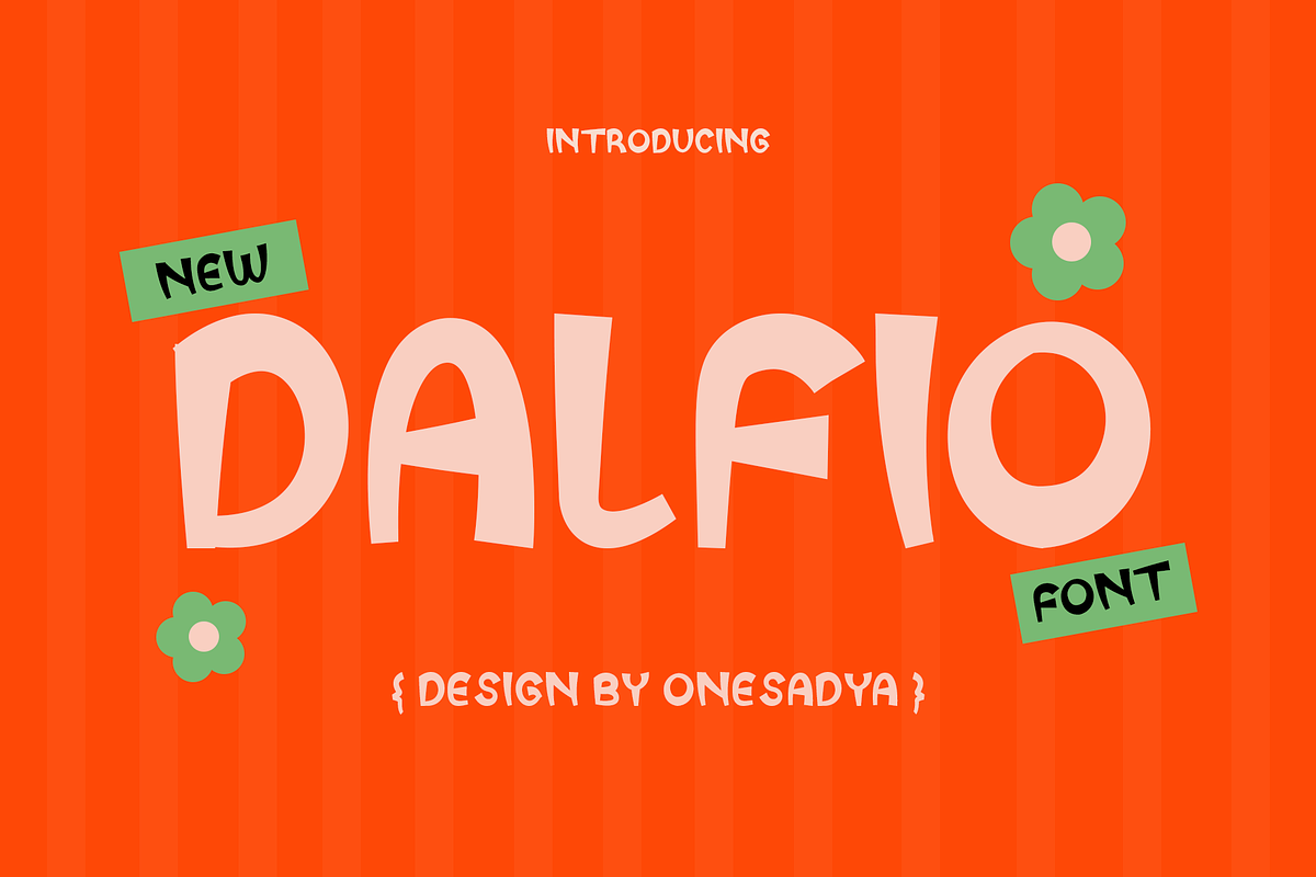Dalfio – Playful Display Font, a Sans Serif Font by ONESADYA (Photo 1 of 9)
