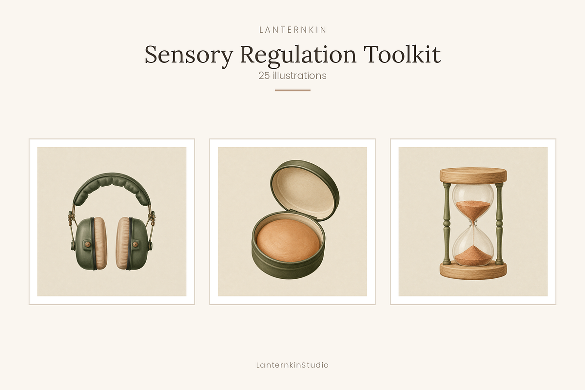 Sensory Tools Clip Art, Set of 25, an Education Illustration by LanternkinStudio (Photo 1 of 14)
