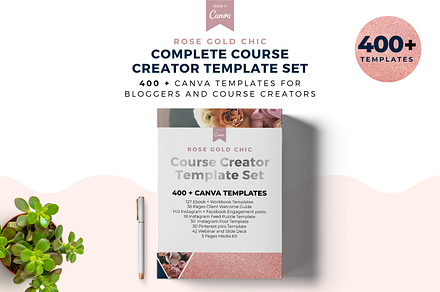 Rose Gold Chic Canva Template Set, a Marketing Template by The Blog Creative