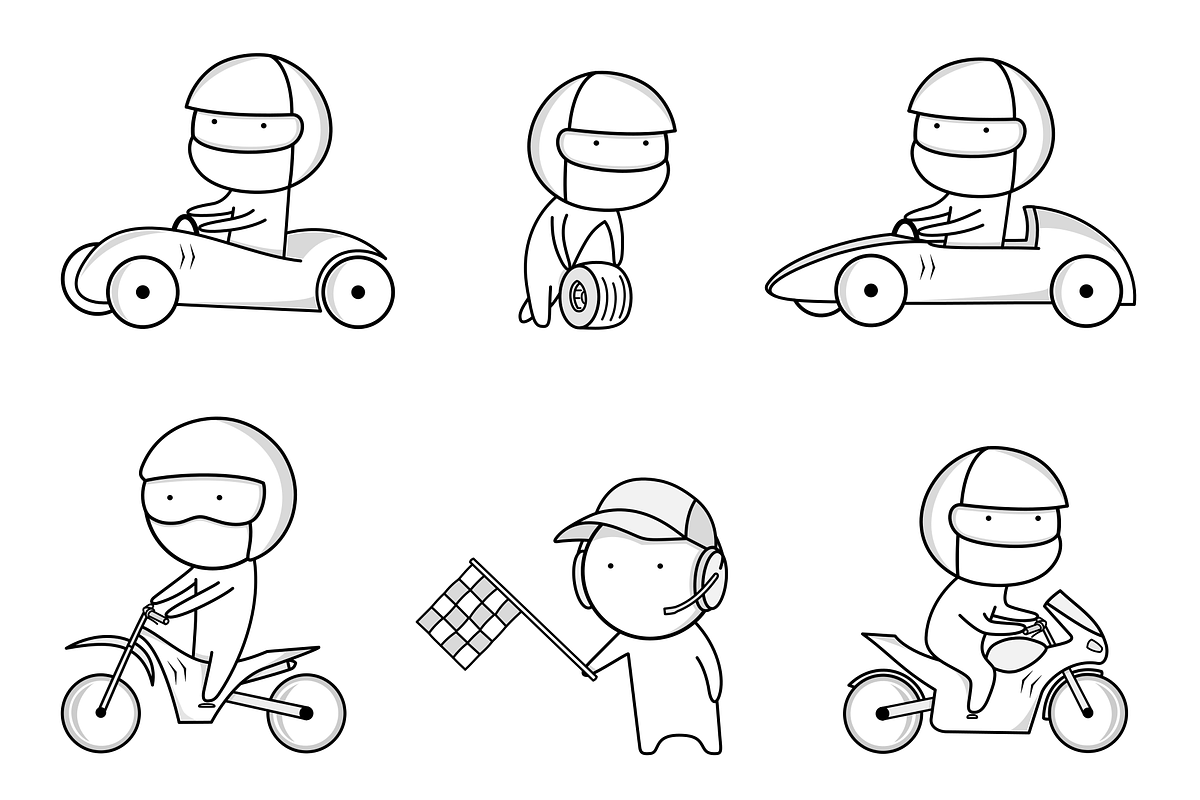 Racing and motorcyclist icons, an Icon by JK comics (Photo 1 of 5)
