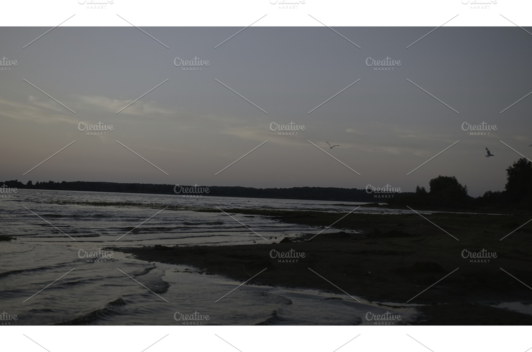 Beautiful lake landscape with waves, a Nature Photo by Media Whale Stock