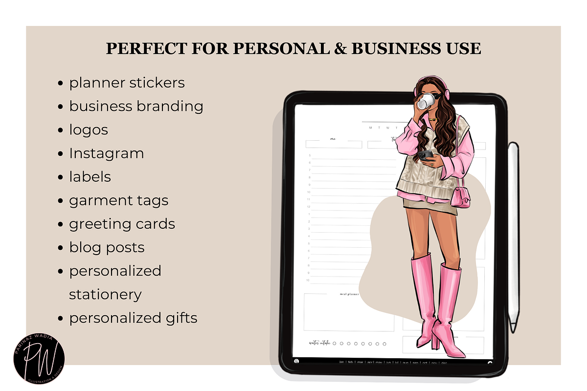 Fashion girls 54 clipart png, a Person Illustration by Parinaz Wadia Design (Photo 9 of 9)