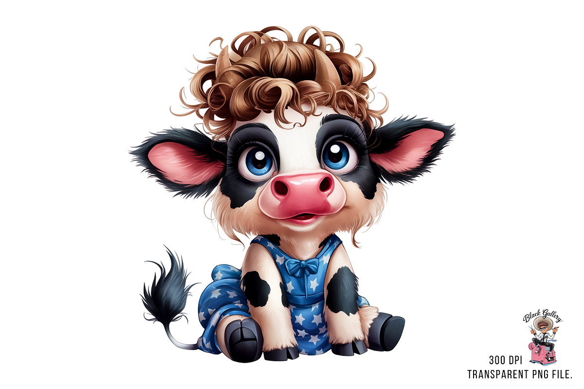 Patriotic Cow with USA Flag 10 PNG, a Graphic by Clipart Bloom (Photo 6 of 11)