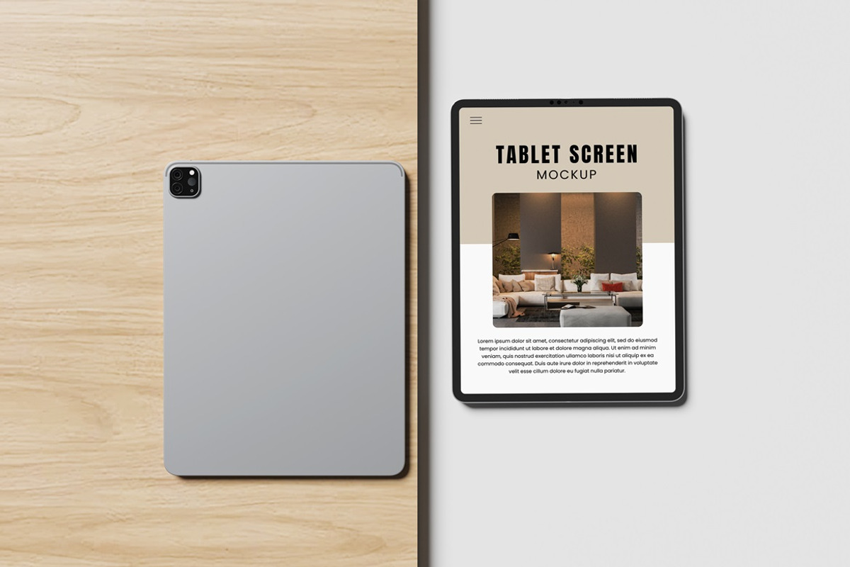Realistic Tablet Screen Mockup, an iPad Mockup by AndikaGraphic (Photo 4 of 5)