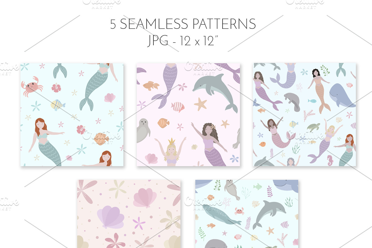 Mermaids & Under the Sea Friends, an Animal Illustration by JT Digital Studio (Photo 5 of 10)