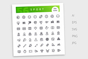 Sport Line Icons Set, an Outline Icon by Voysla's Shop (Thumbnail 4 of 4)