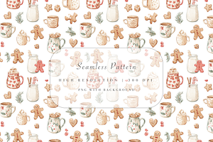 Christmas Cocoa Seamless Pattern, an Illustration by Pati Charm Studio
