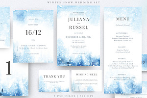 Wedding Winter Watercolor Suite, an Invitation Template by Kolorata Art
