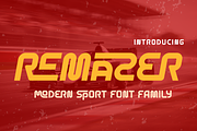 Remazer is Sport Sans Serif font, a Sans Serif Font by Brown Cupple (Thumbnail 1 of 11)