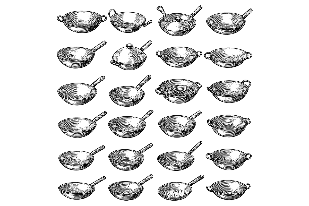 Woks and Pans Traditional Cooking, an Object Graphic by RT Studio (Photo 3 of 3)
