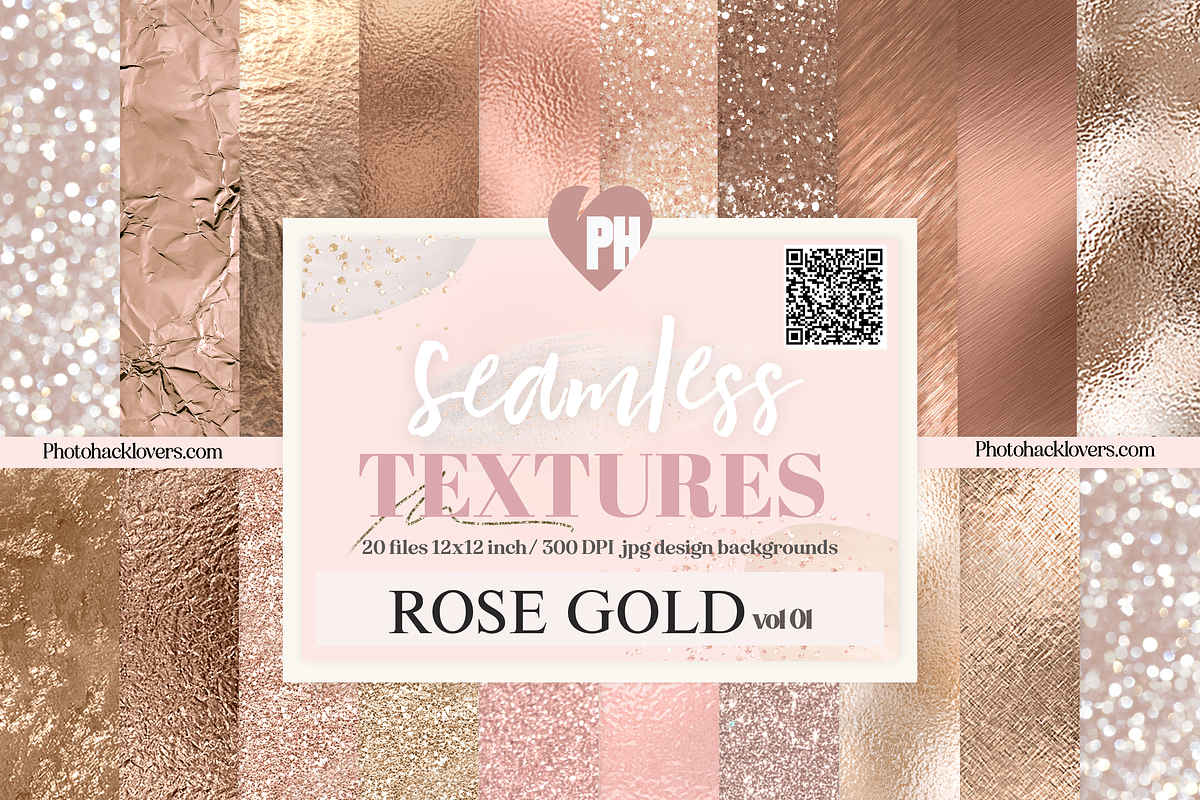 20 Seamless Rose Gold Textures, a Texture Graphic by Photohacklovers (Photo 1 of 5)