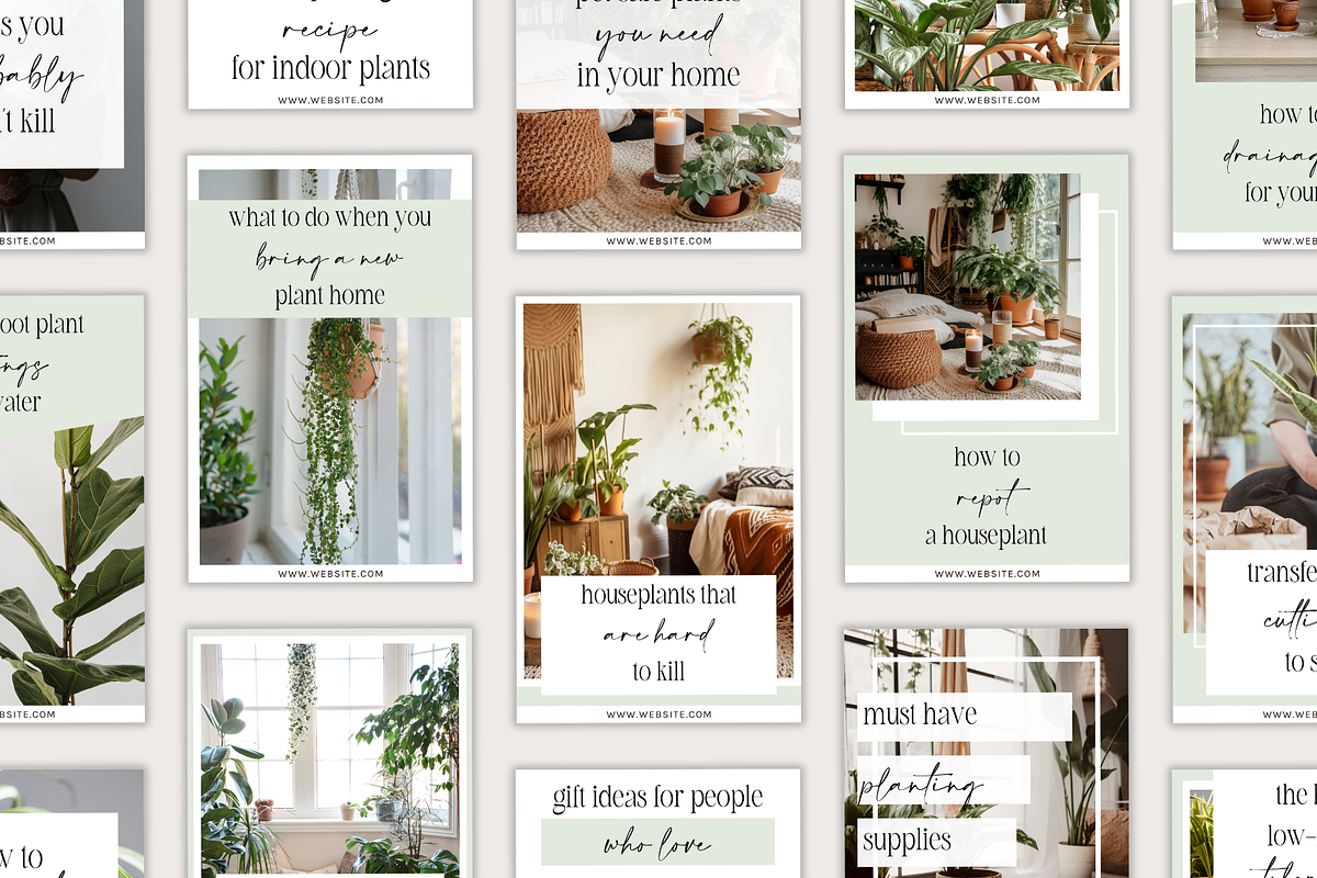 Green Pinterest Canva Templates, a Social Media Template by thebrandcove (Photo 2 of 6)