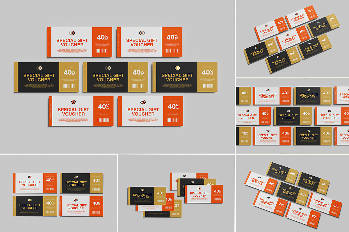 Gift Voucher Mockup, an Advertising Mockup by GraphicWindow (Photo 1 of 7)