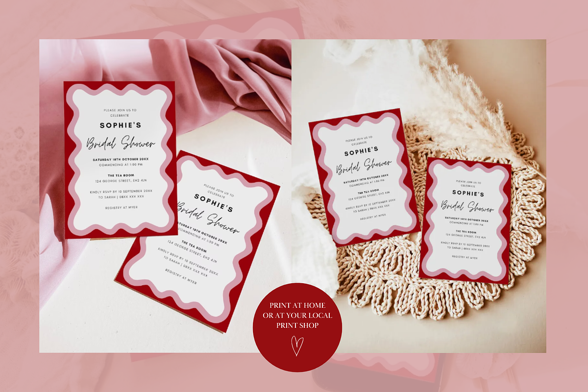 Wave Bridal Shower Invitation, an Invitation Template by ForeverPrint (Photo 4 of 8)