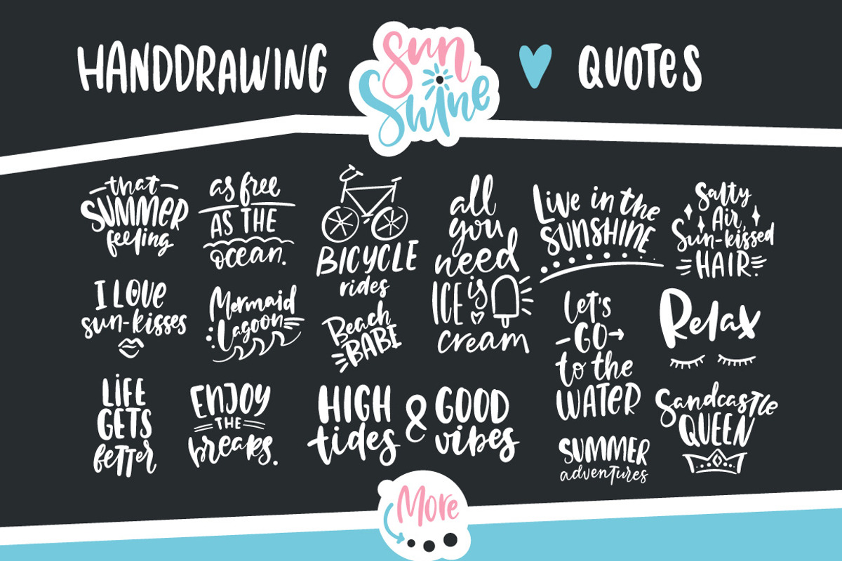 Sunshine handdrawing vector quotes, an Illustration by Wewhitelist (Photo 2 of 6)