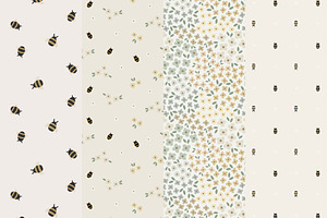 Bea & Bee 16 Seamless Patterns