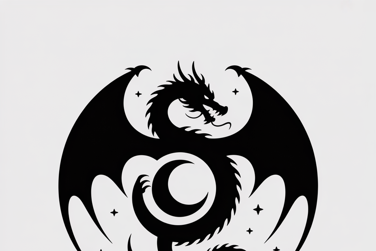 A bold dragon silhouette logo, an Illustration by Amazin_art (Photo 16 of 16)