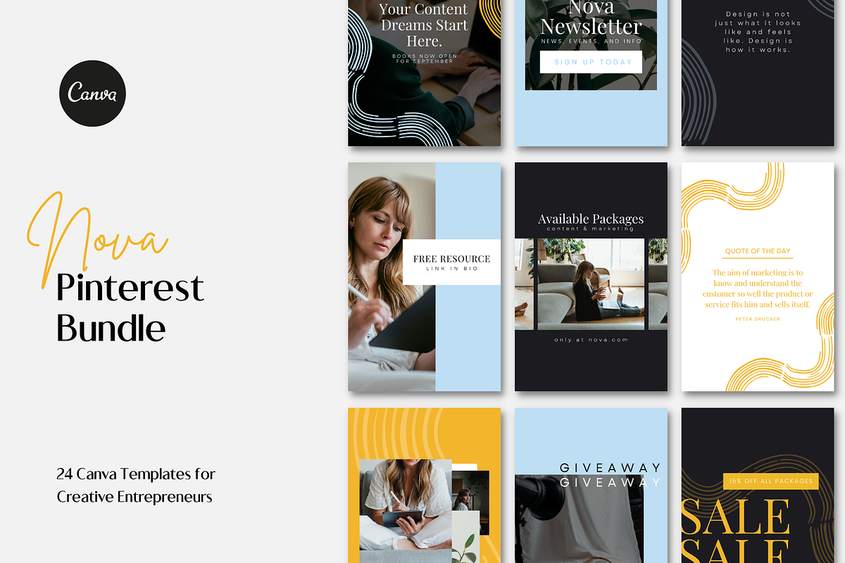 Pinterest Canva Bundle - Nova, a Social Media Template by Station Seven (Photo 1 of 6)