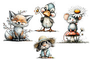 Whimsical Spring Animals Clipart, an Illustration by Dream Creation (Thumbnail 6 of 6)