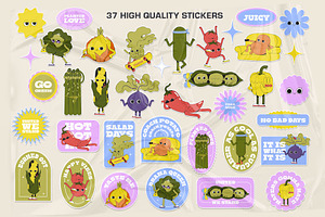 Suspicious Veggies - Vector Stickers