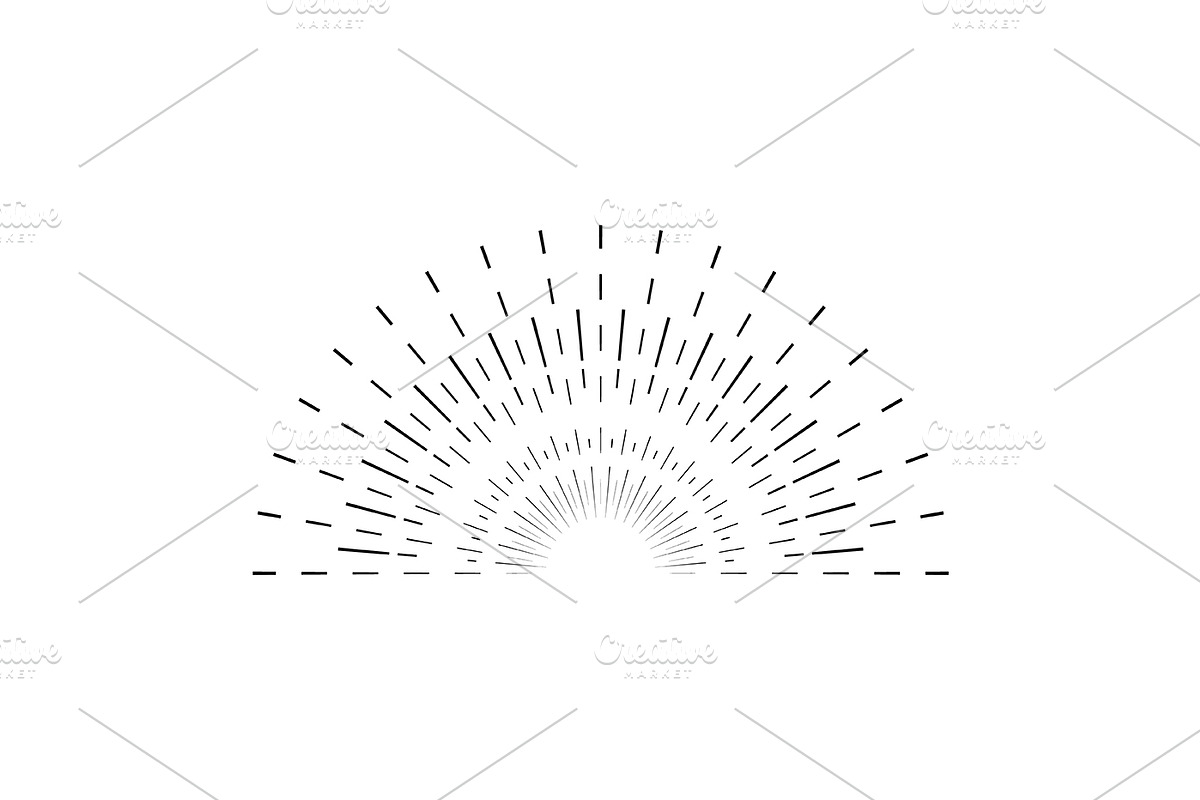 Retro Sunburst Signs Thin Line Icon, an Outline Icon by Bigmouse_art (Photo 4 of 14)