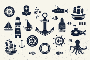 Vintage marine elements