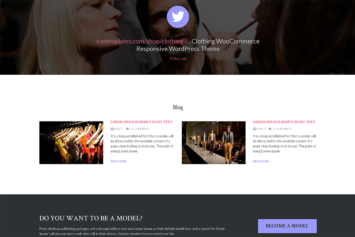 Top Model Responsive One Page Theme, a Landing Page Template by IceTemplates (Photo 3 of 3)