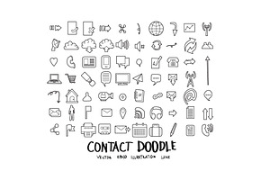 611 Doodle Line Icons Set