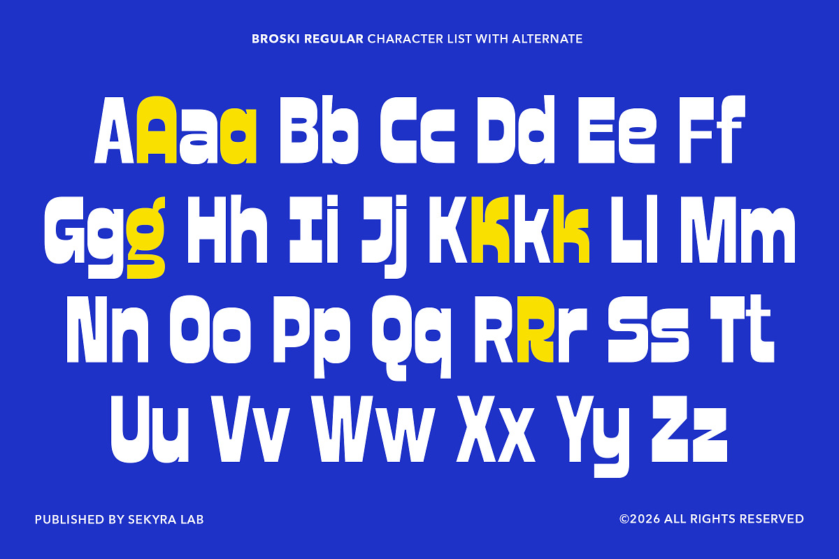 Broski - Contras Display Sans Font, a Sans Serif Font by Sekyra Lab (Photo 2 of 15)
