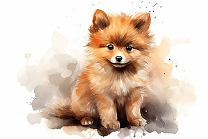 Watercolor puppy dog and animals pet, an Animal Photo by Pixeness Studio