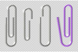 Paper Clips. Realistic Metal Clip