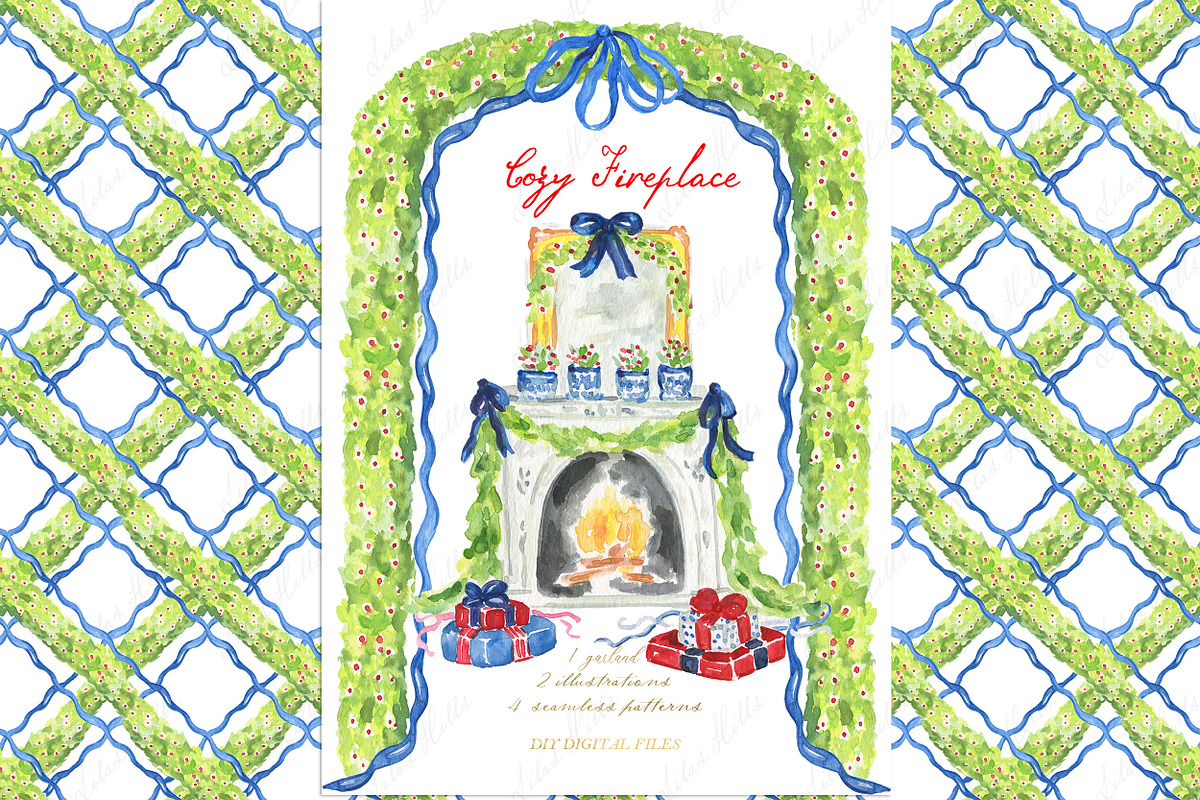 Cozy Firewall Christmas Clipart, a Seasonal Illustration by LABFcreations (Photo 1 of 4)