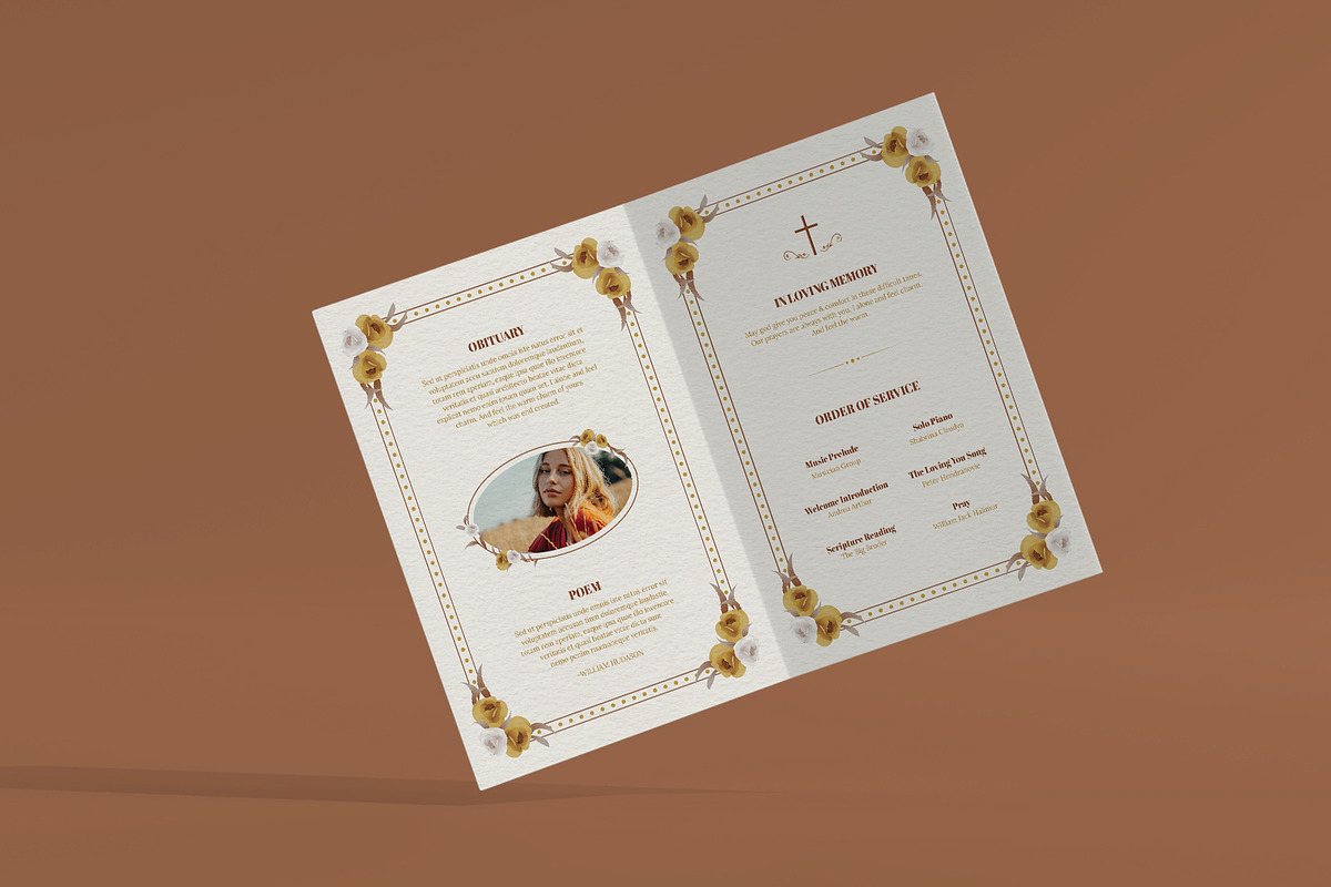 Funeral Program Creative Floral, a Brochure Template by Neermana (Photo 2 of 4)