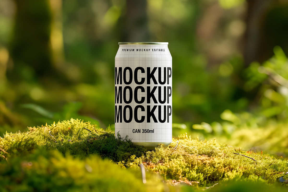 Can Mockup - Moss Scene, a Packaging Mockup by TD Mockup (Photo 2 of 2)