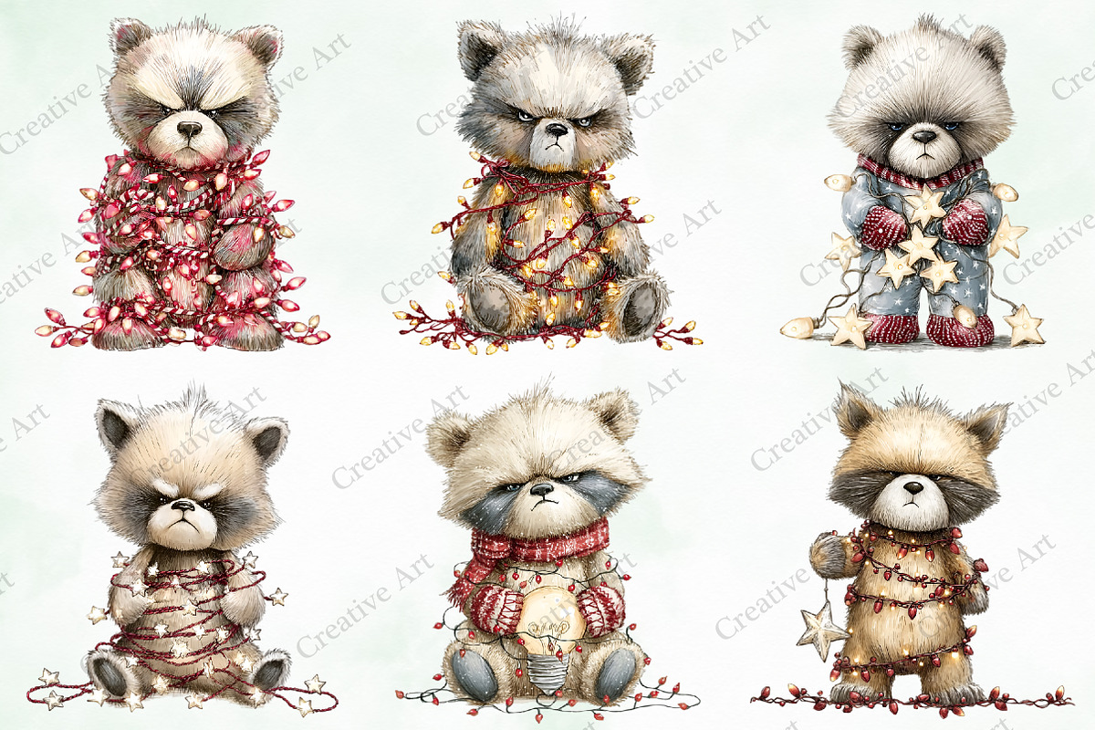 Whimsical Christmas Teddy With Light, an Illustration by Creative Art (Photo 2 of 10)